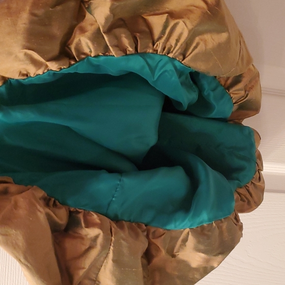 NEW NICOLE MILLER SILK IRIDESCENT GOLD/GREEN COCKTAIL DRESS SZ 0 - Picture 9 of 11